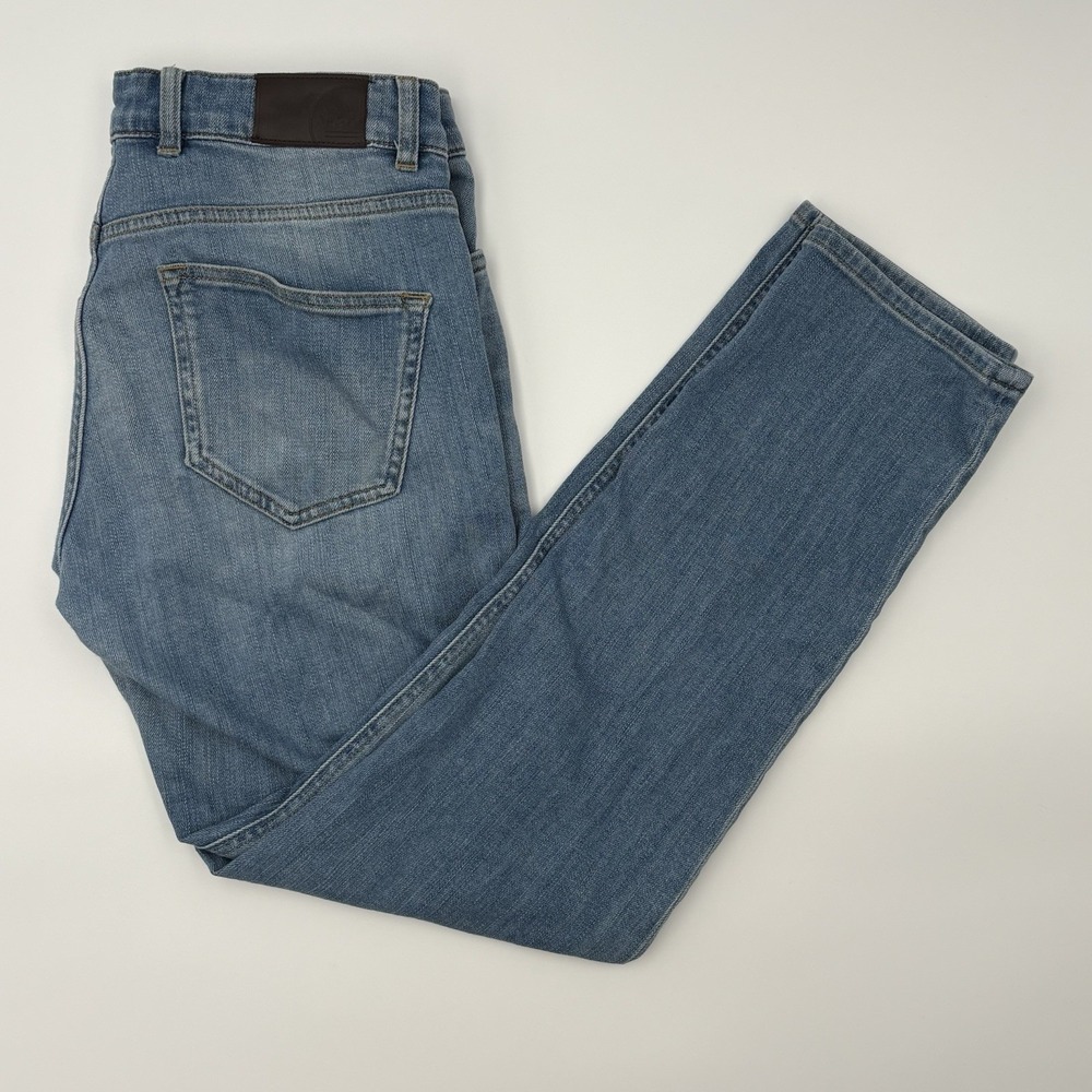 PETER MILLAR Crown Crafted Jeans Mens 33x32 Stone Wash Tailored Fit Blue Denim